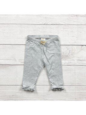 Gymboree Baby Girls Gray Ruffle Leggings Bow 3-6 Months